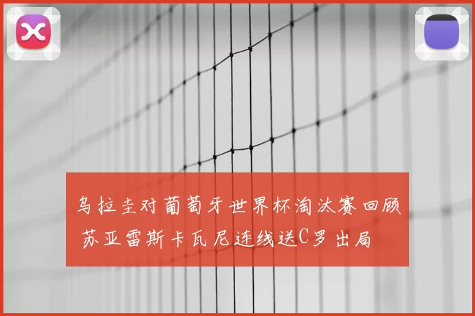 乌拉圭对葡萄牙世界杯淘汰赛回顾 苏亚雷斯卡瓦尼连线送C罗出局
